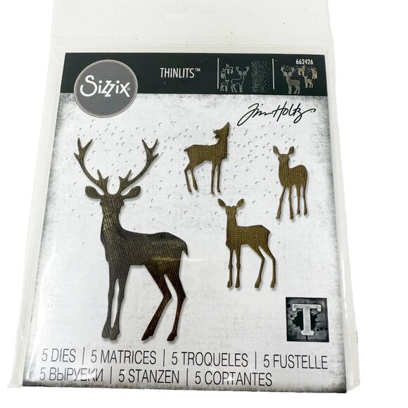 Rare Sizzix Thinlits Tim Holtz Winter Wonderland Cutting Dies Deer 662426 NEW - Picture 1 of 7